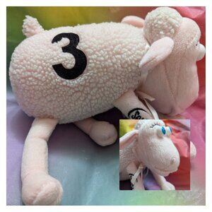 Serta 3 pink Sheep Cancer Research stuffed animal Curto Toy weighted beads